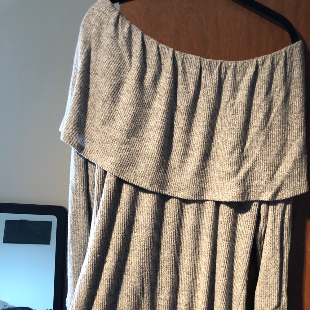 Gray off the shoulder tunic from Dottie Couture!